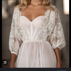 Milla Nova Wedding Dress - white, champagne, nude, lace, corset